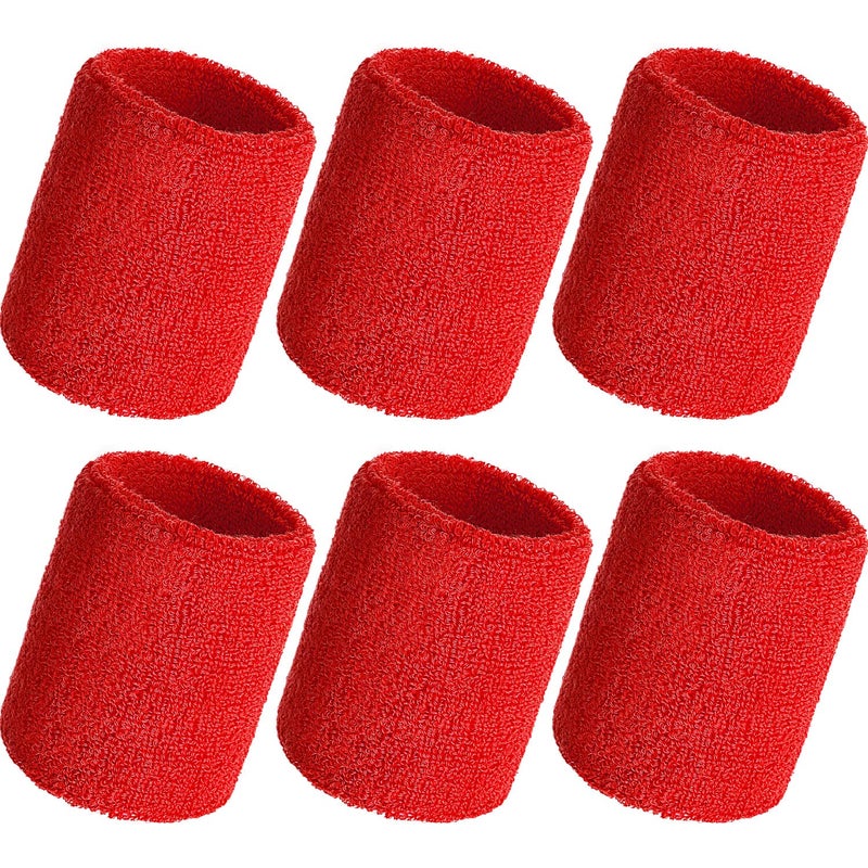 Bememo 12 Pack Sweatbands Sports Wristband Cotton Sweat Band for Men and Women, Good for Tennis, Basketball, Running, Gym, Working Out (Red) - Image 5
